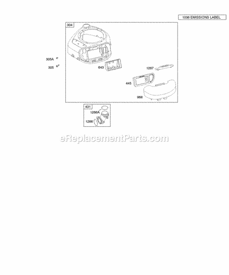 Air Cleaner Blower Housing Diagram and Parts List for 216702-0110-E1  Briggs and Stratton Engine